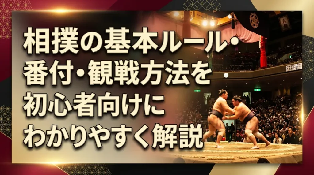 相撲の基本ルール・番付・観戦方法を初心者向けにわかりやすく解説