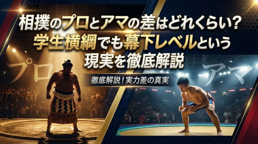 相撲のプロとアマの差はどれくらい？学生横綱でも幕下レベルという現実を徹底解説